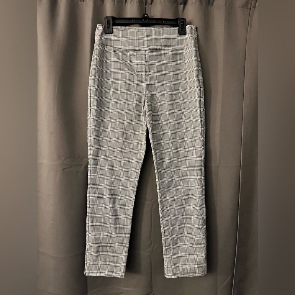 Isaac Mizrahi Black and White Plaid Pants